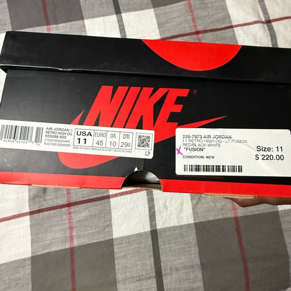 Nike Air Jordan 1 Retro High OG Red and Yellow Sneakers (NEW)